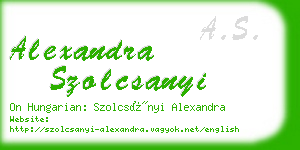 alexandra szolcsanyi business card